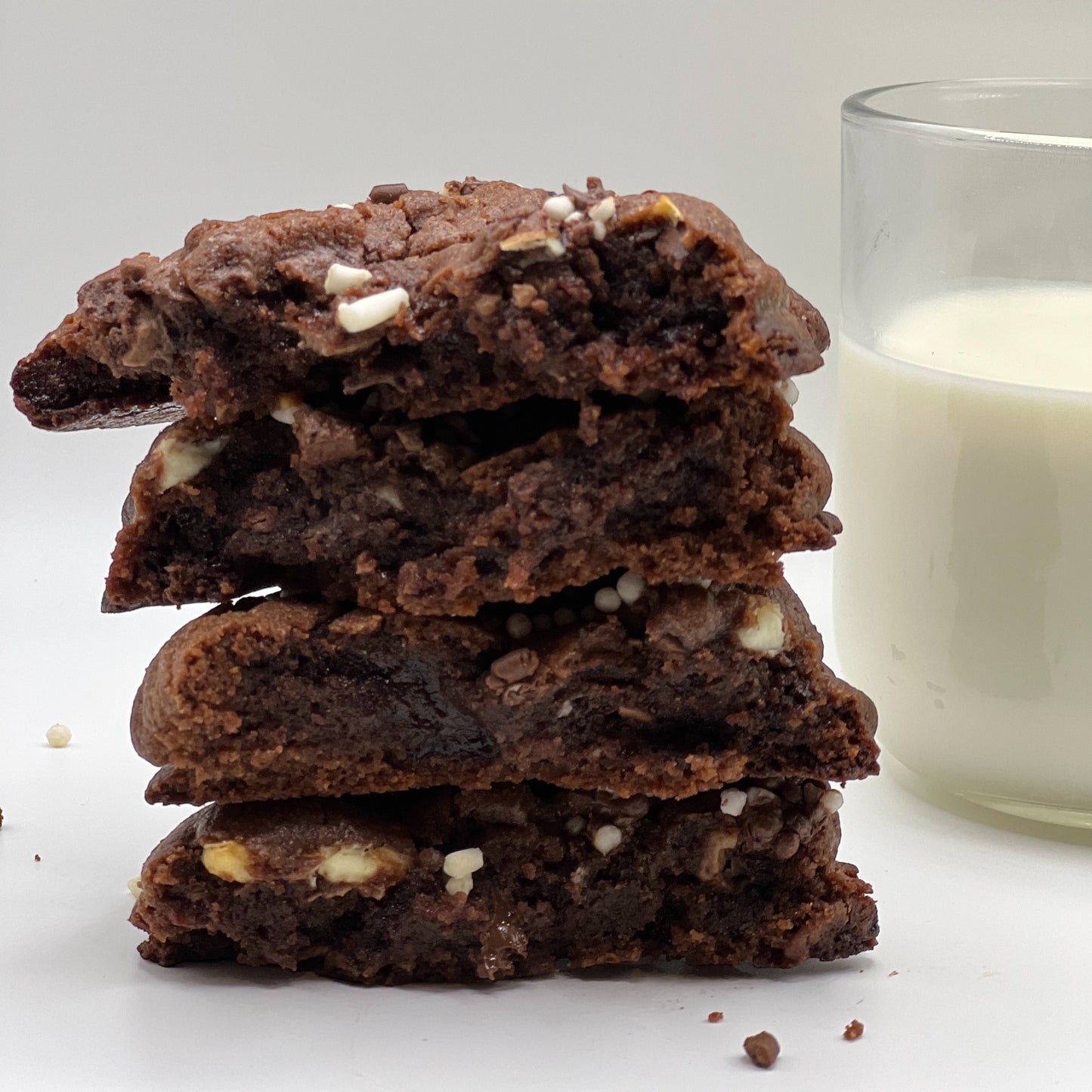 Indulgent Quadruple Chocolate Chip Cookie with chocolate chunks