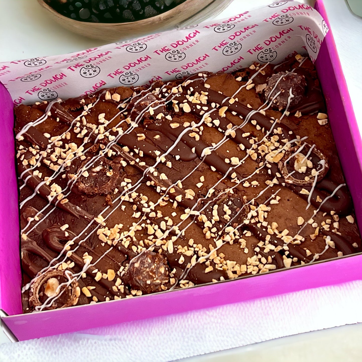 Indulgent treats from The Dough Corner Delight Box – 3 stuffed cookies and a brownie